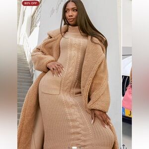 Fashion Nova Tan Faux Fur Coat